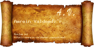 Amrein Valdemár névjegykártya